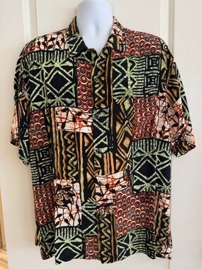 Jams World Men's Hawaiian Aloha Short Sleeve Shirt, XL, “Topaz”, Great Cond.